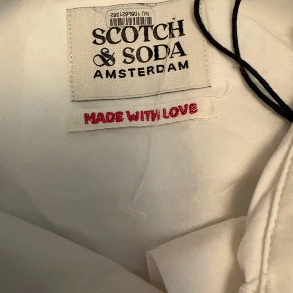 Scotch & Soda White Button-Down Shirt with Embroidered Tag - Picture 11 of 13